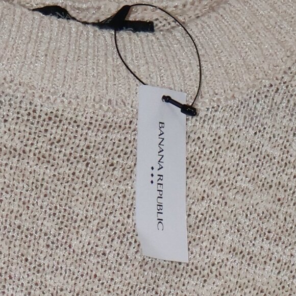 NEW Banana Republic Beige Short Sleeve Knit Sweater XS - Picture 2 of 8